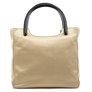 Prada B8572 Beige Raso Plex Satin Plastic Tote Bag