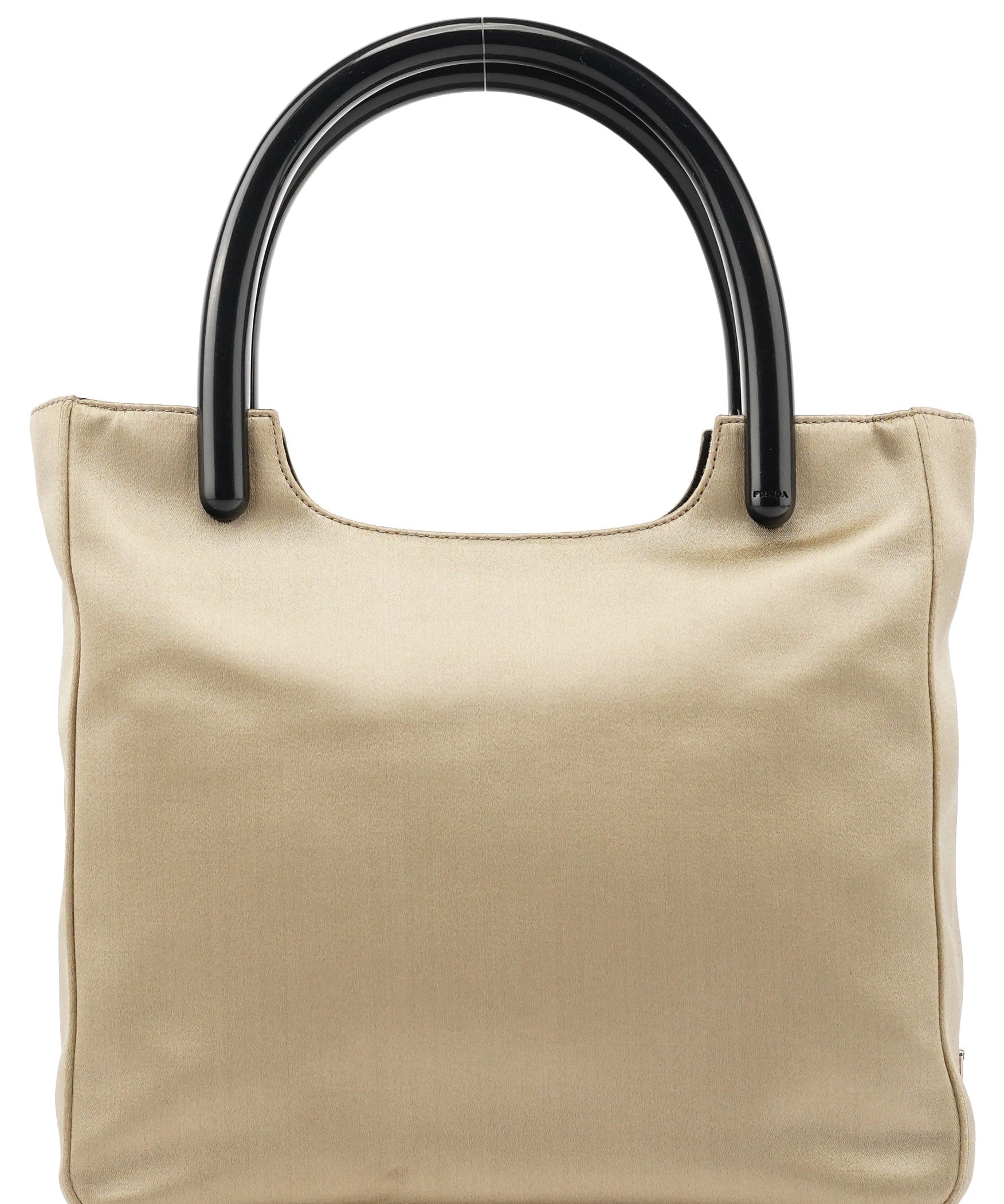 Prada B8572 Beige Raso Plex Satin Plastic Tote Bag