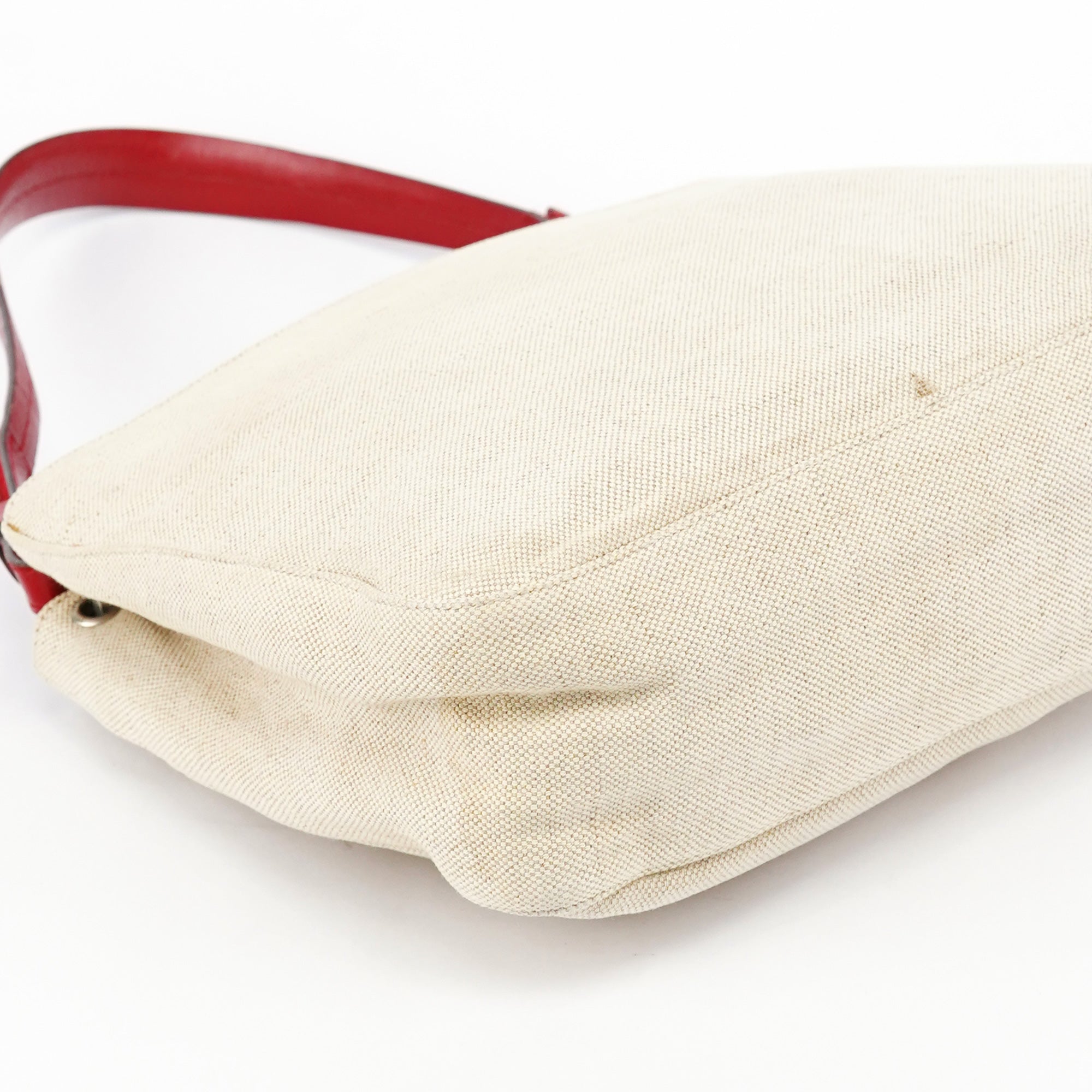 Prada B8889 Beige Red Canapa Tea Shoulder Bag