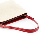Prada B8889 Beige Red Canapa Tea Shoulder Bag