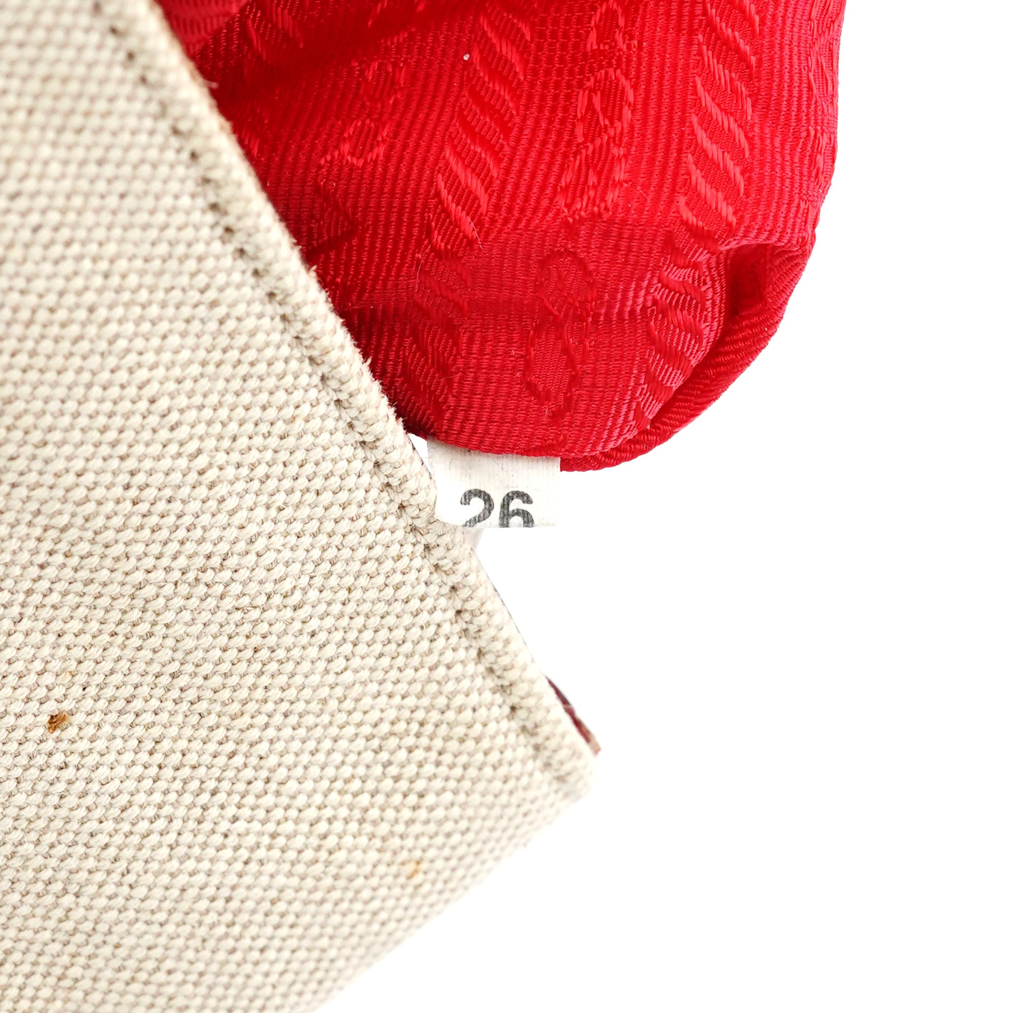 Prada B8889 Beige Red Canapa Tea Shoulder Bag