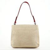 Prada B8889 Beige Red Canapa Tea Shoulder Bag