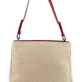 Prada B8889 Beige Red Canapa Tea Shoulder Bag