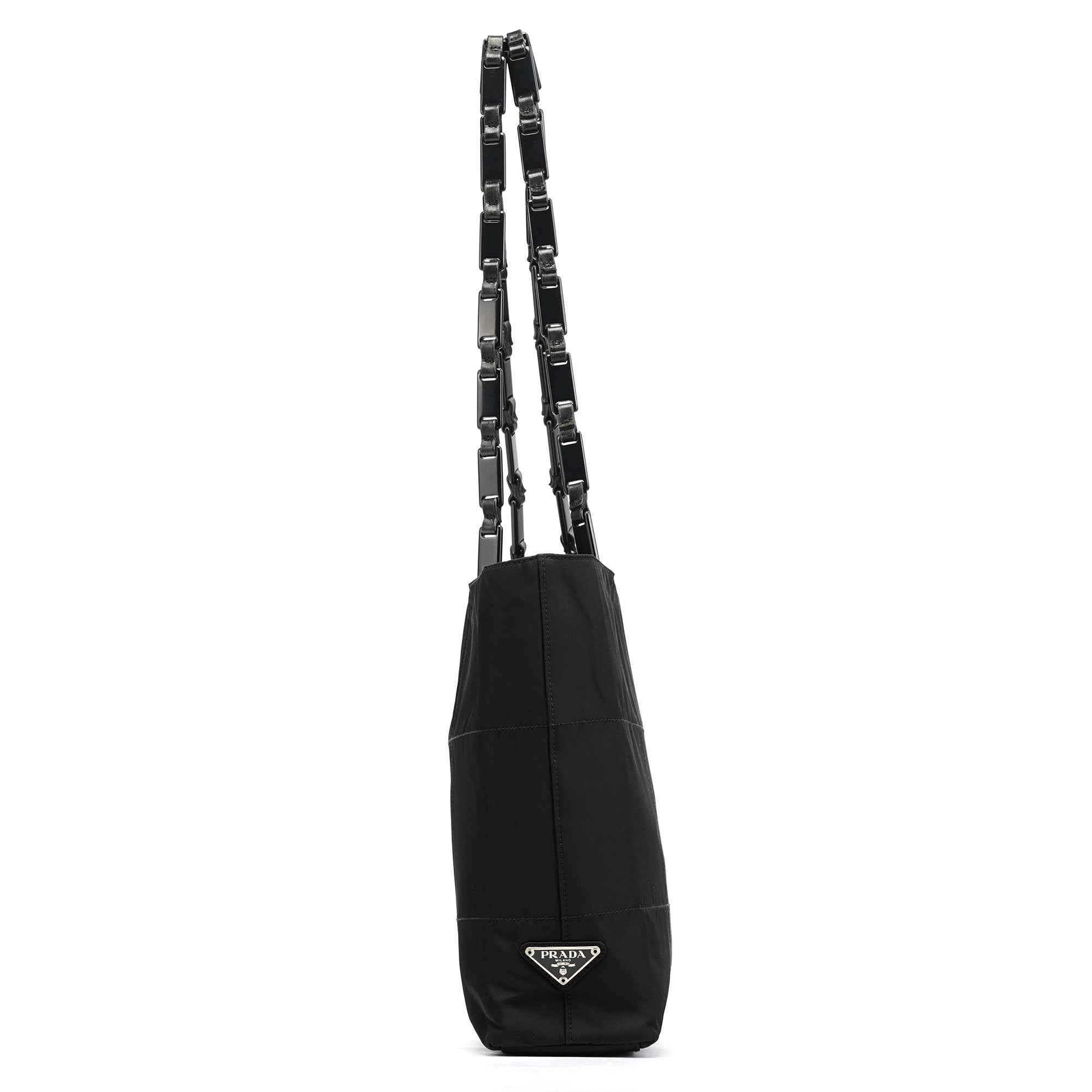 Prada B9225 Tessuto Impuntu Tote Bag aus schwarzem Nylon
