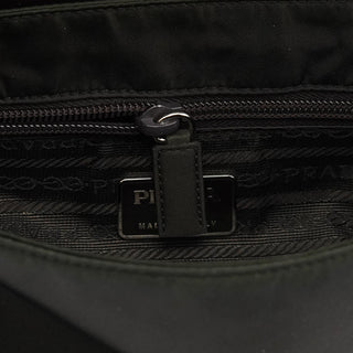 Prada B9231 Dark Green Tessuto Spazzolato Shoulder Bag