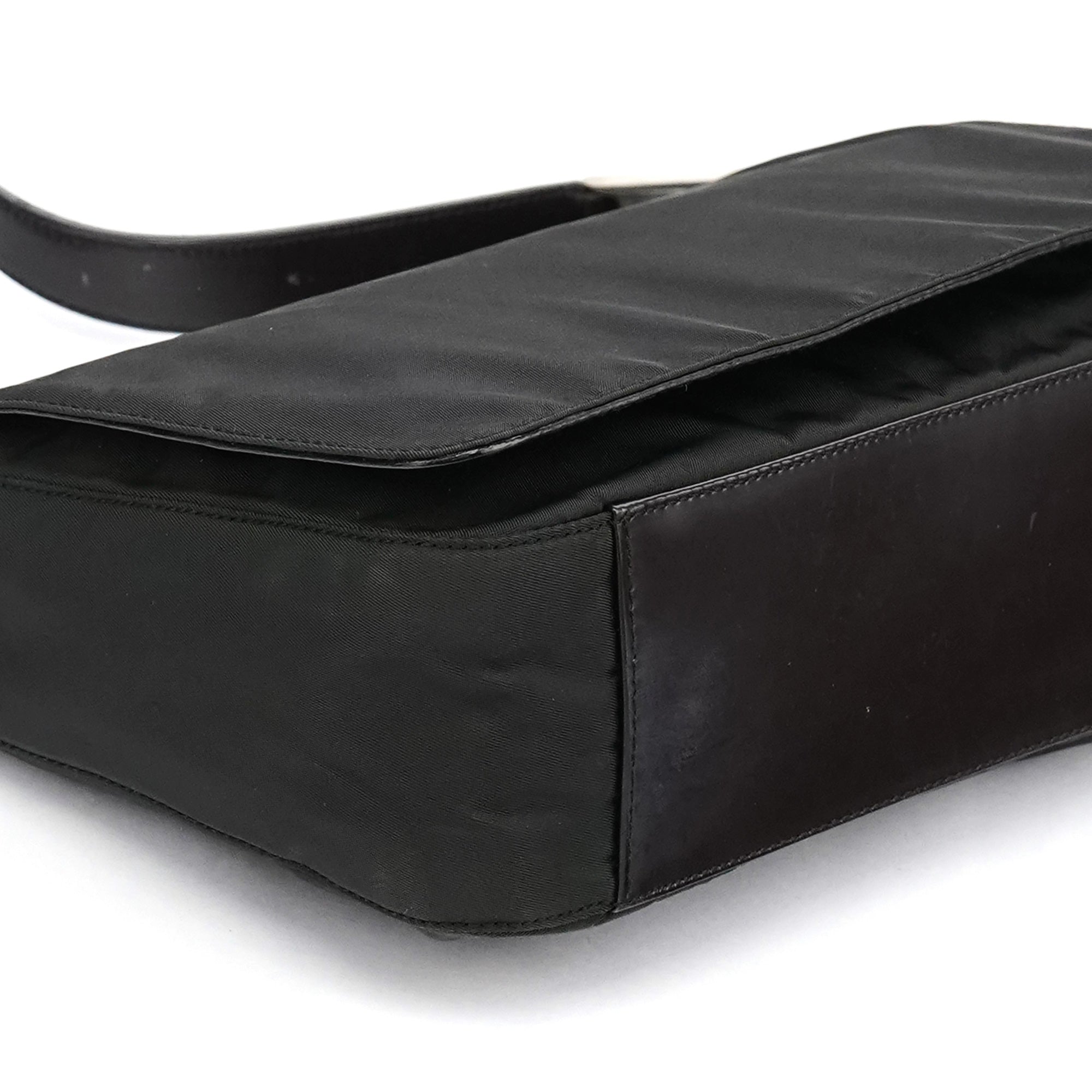 Prada B9231 Dark Green Tessuto Spazzolato Shoulder Bag