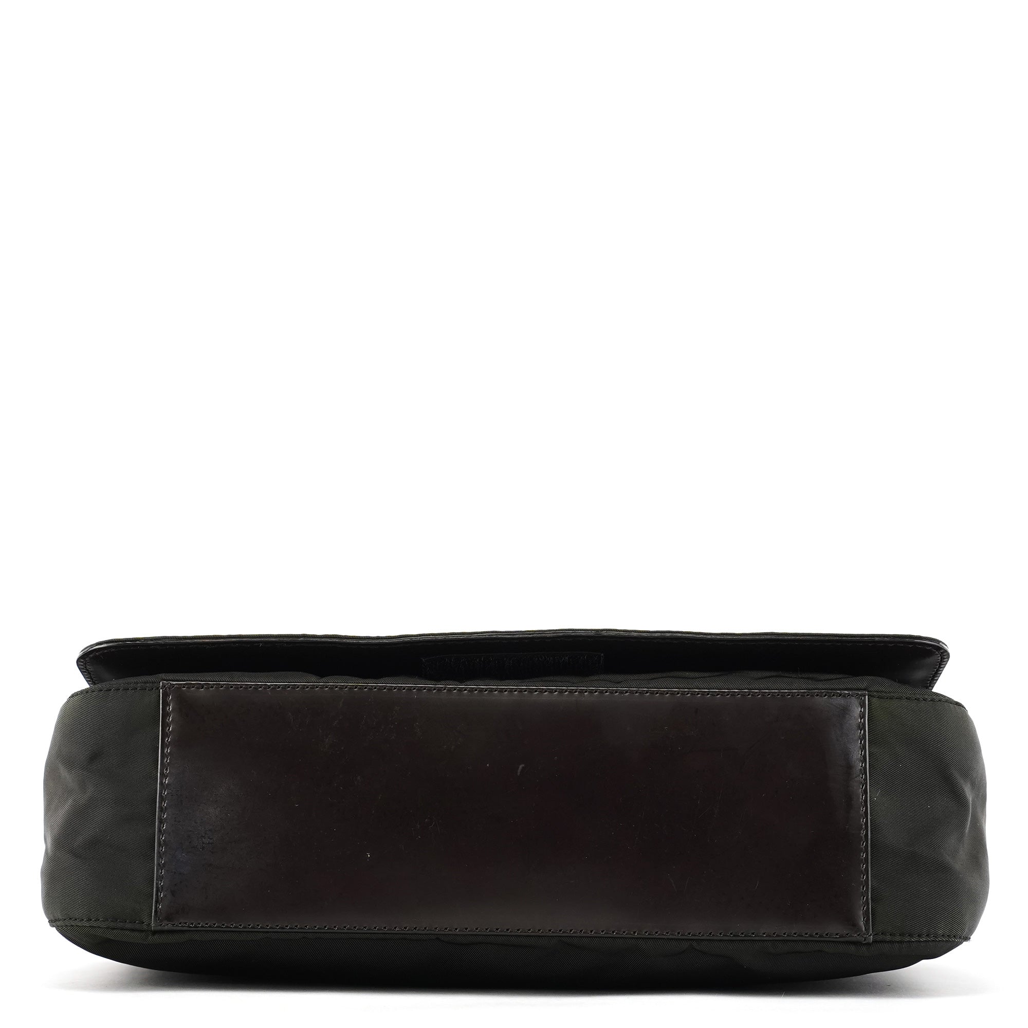 Prada B9231 Dark Green Tessuto Spazzolato Shoulder Bag