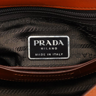 Prada B9262 Cognac Calf Leather Tote Bag