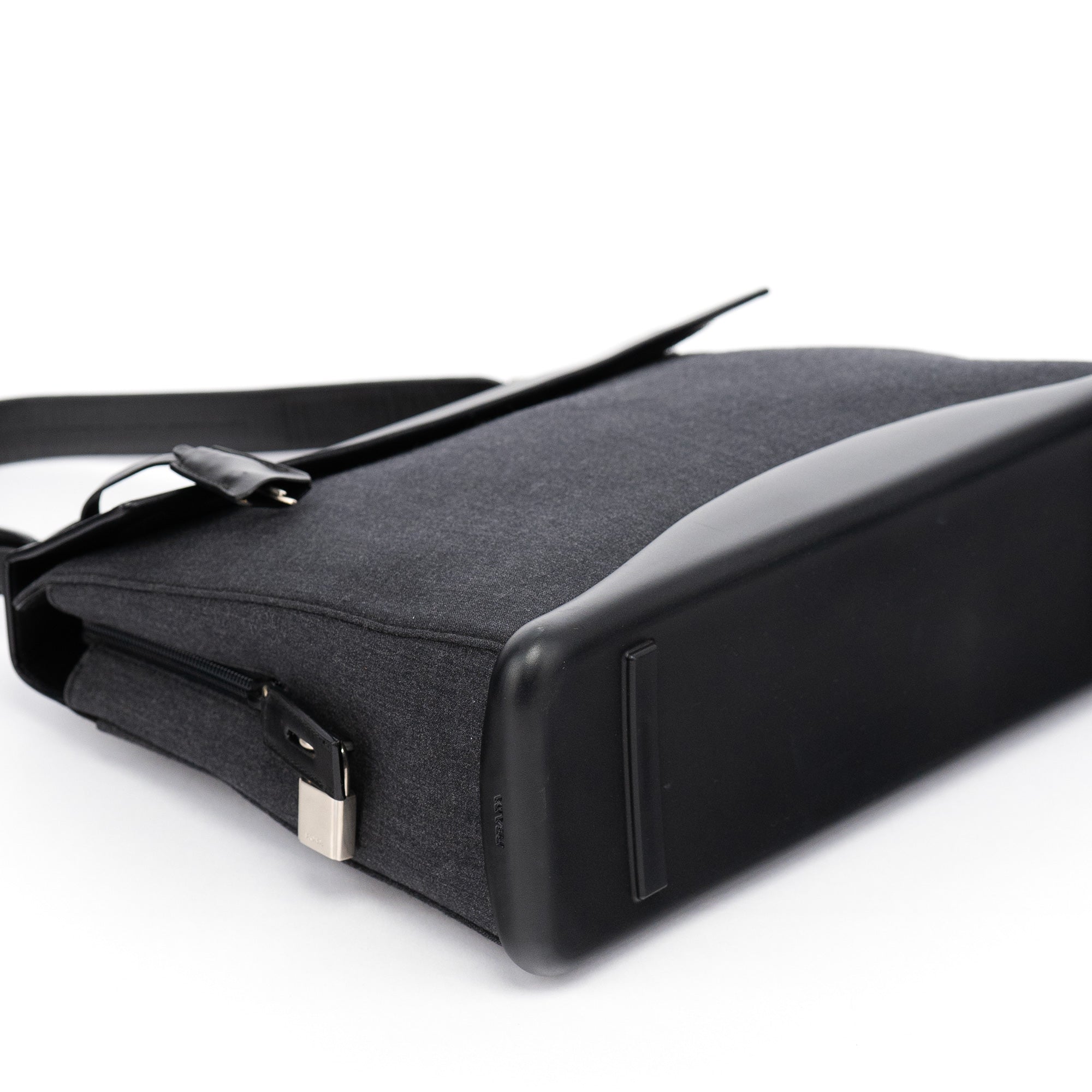 Prada B9282 Black Calfskin Nylon Top Handle Keylock Bag