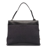 Prada B9282 Black Calfskin Nylon Top Handle Keylock Bag