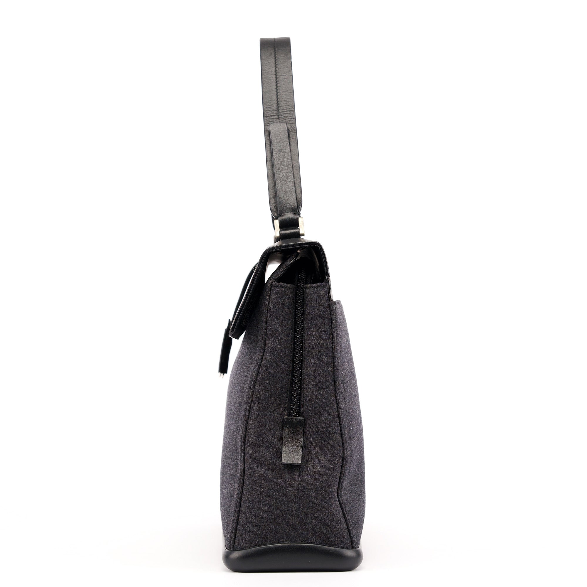 Prada B9282 Black Calfskin Nylon Top Handle Keylock Bag
