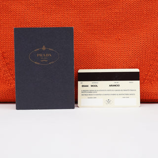 Prada B9444 Orange Wool Knit Tote Bag