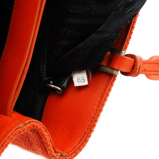 Prada B9444 Orange Wool Knit Tote Bag