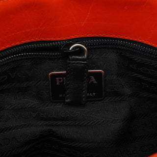Prada B9444 Orange Wool Knit Tote Bag