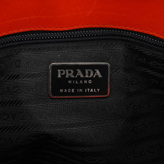 Prada B9444 Orange Wool Knit Tote Bag