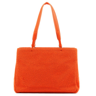 Prada B9444 Orange Wool Knit Tote Bag