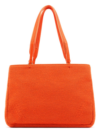 Prada B9444 Orange Wool Knit Tote Bag