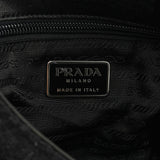 Prada B9479 Borsa a tracolla in lana Shetland antracite e astrakan