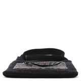 Prada B9479 Borsa a tracolla in lana Shetland antracite e astrakan