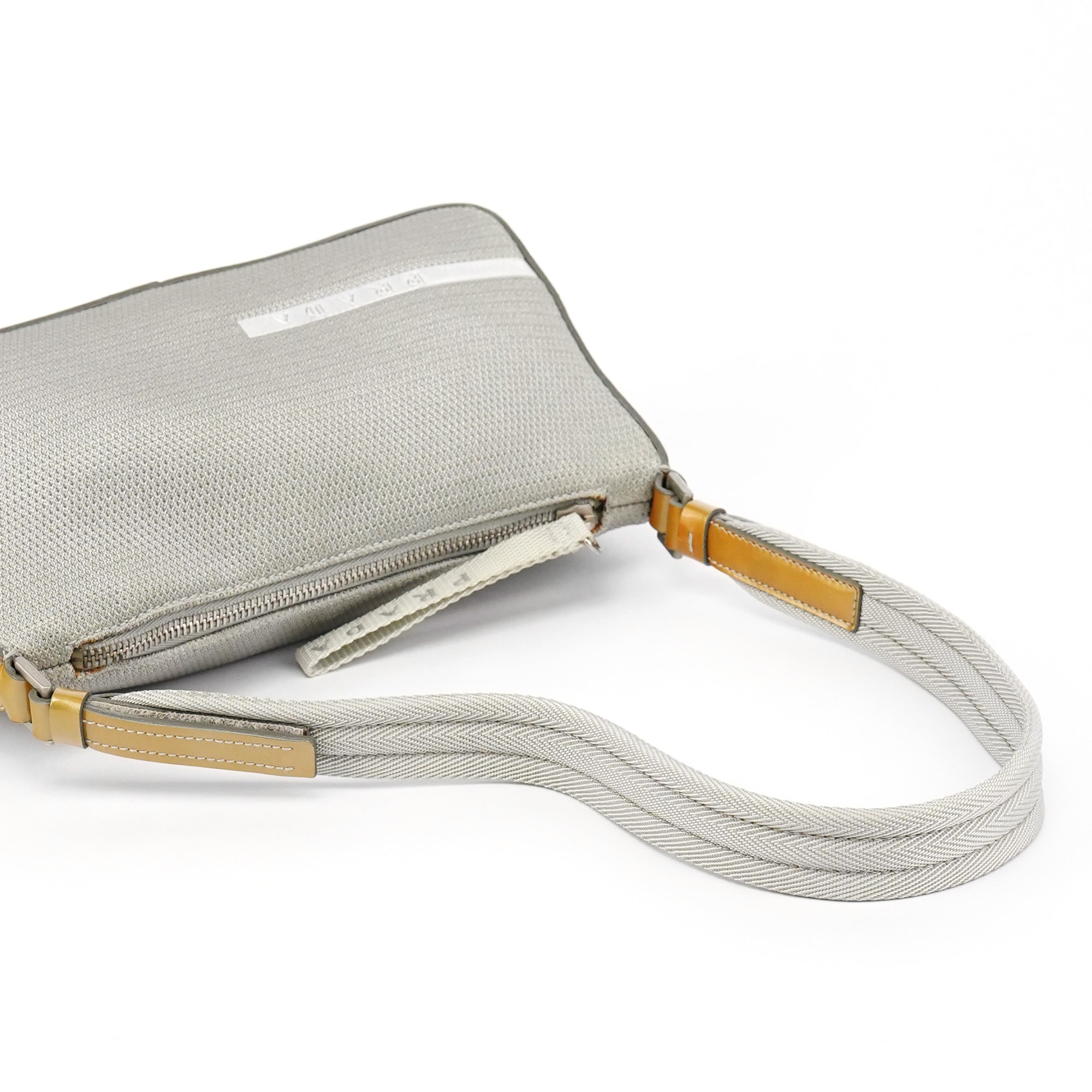 Prada B9936 Sac porté épaule Bike Lux en nylon argenté