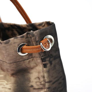 Prada Beige Abstract Print Tessuto Nylon Tote Bag