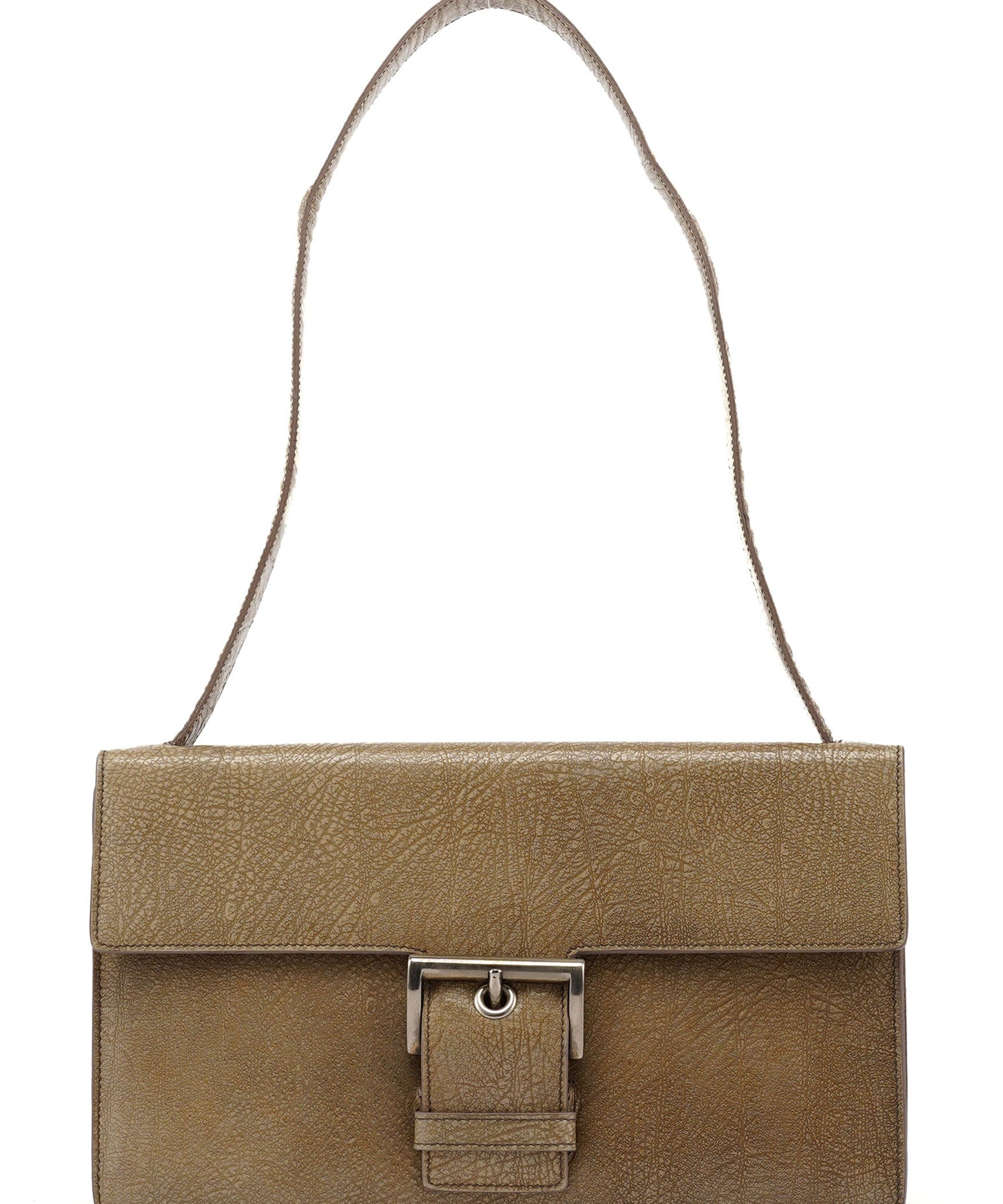 Prada Beige Lama Leather Belt Shoulder Bag
