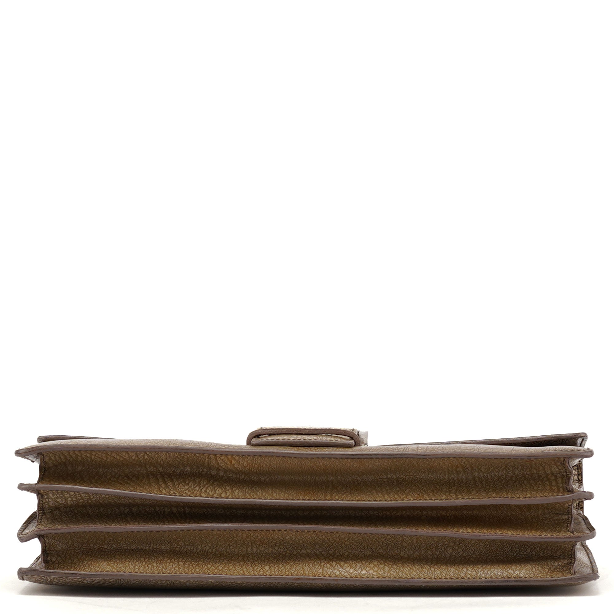 Prada Sac porté épaule à boucle en cuir de lama beige