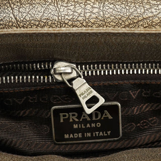 Prada Beige Lama Leather Belt Shoulder Bag