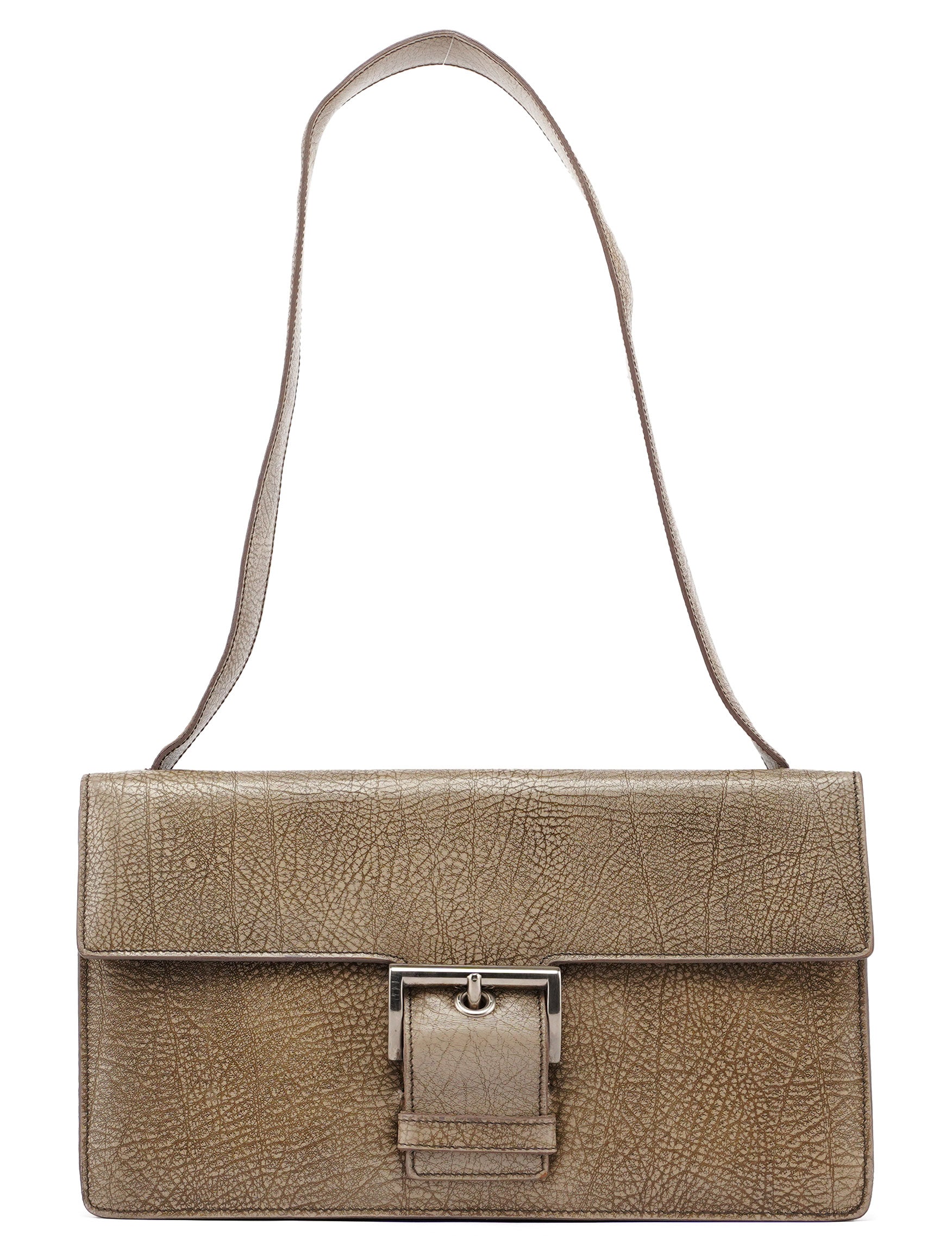 Prada Beige Lama Leather Belt Shoulder Bag