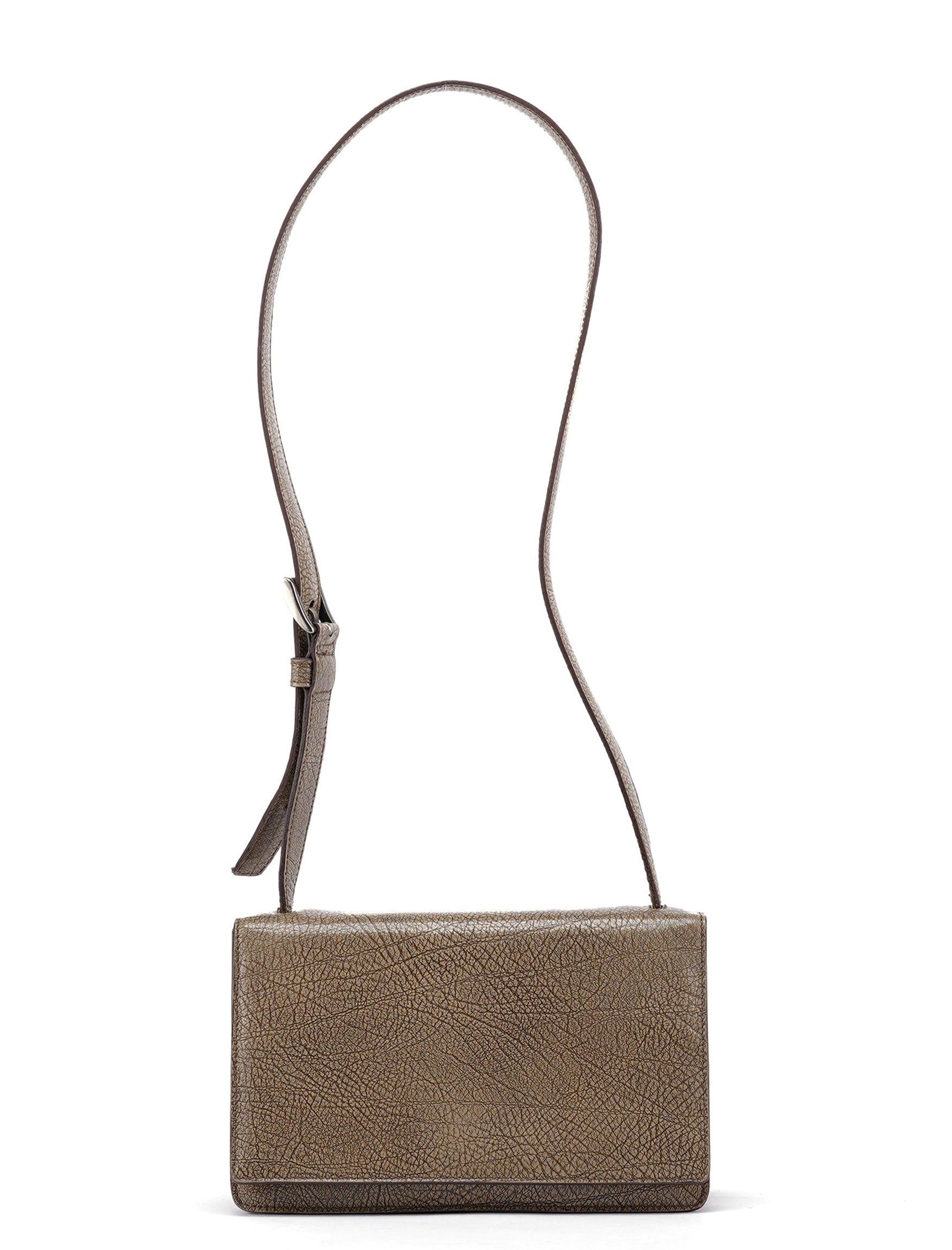 Prada Borsa a spalla in pelle di lama beige