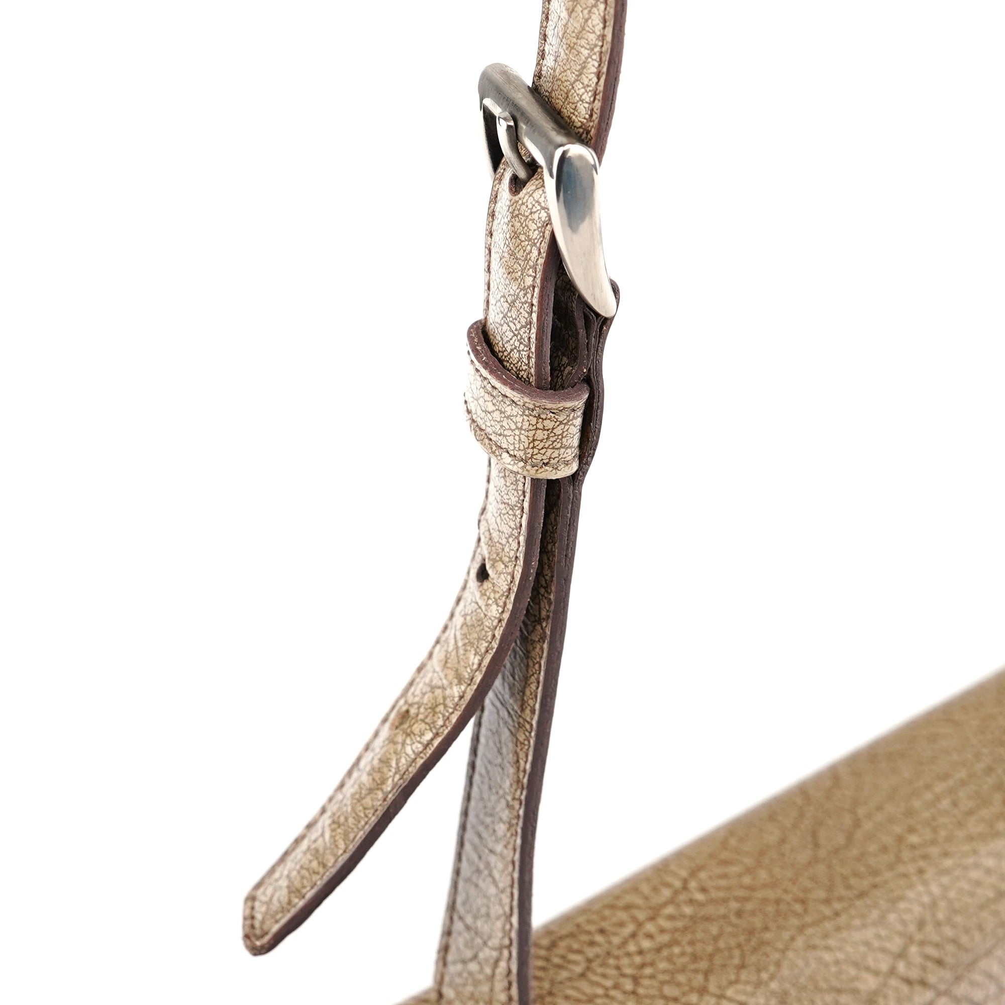 Prada Borsa a spalla in pelle di lama beige