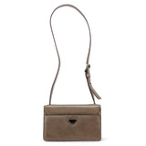 Prada Borsa a spalla in pelle di lama beige