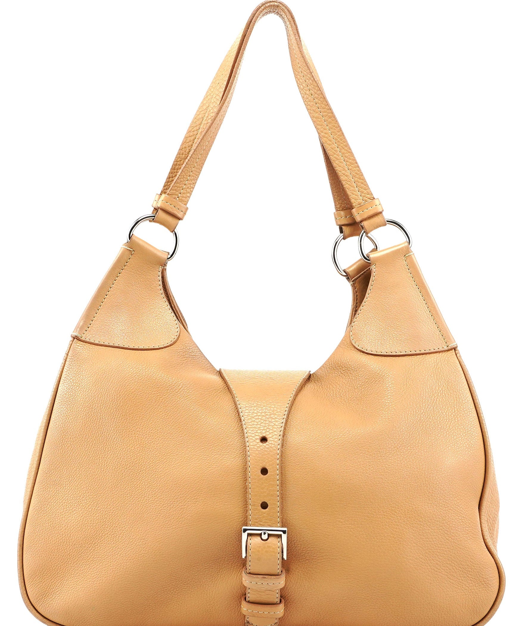 Prada Beige Leather Belt Hobo Shoulder Bag