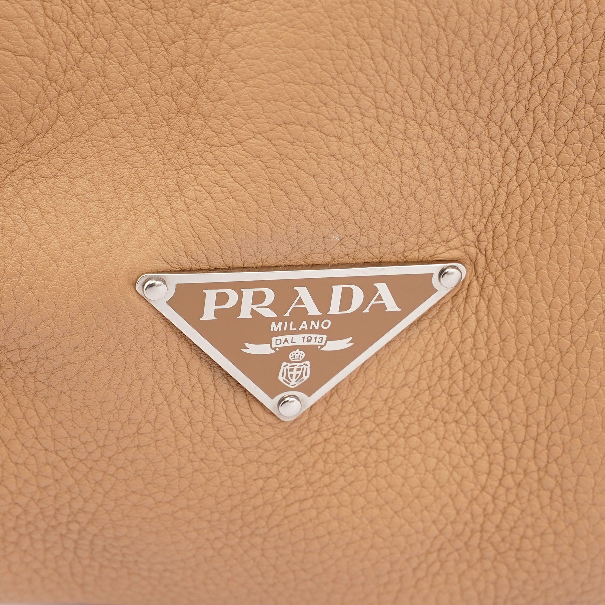 Prada Beige Leather Belt Hobo Shoulder Bag