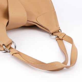 Prada Beige Leather Belt Hobo Shoulder Bag