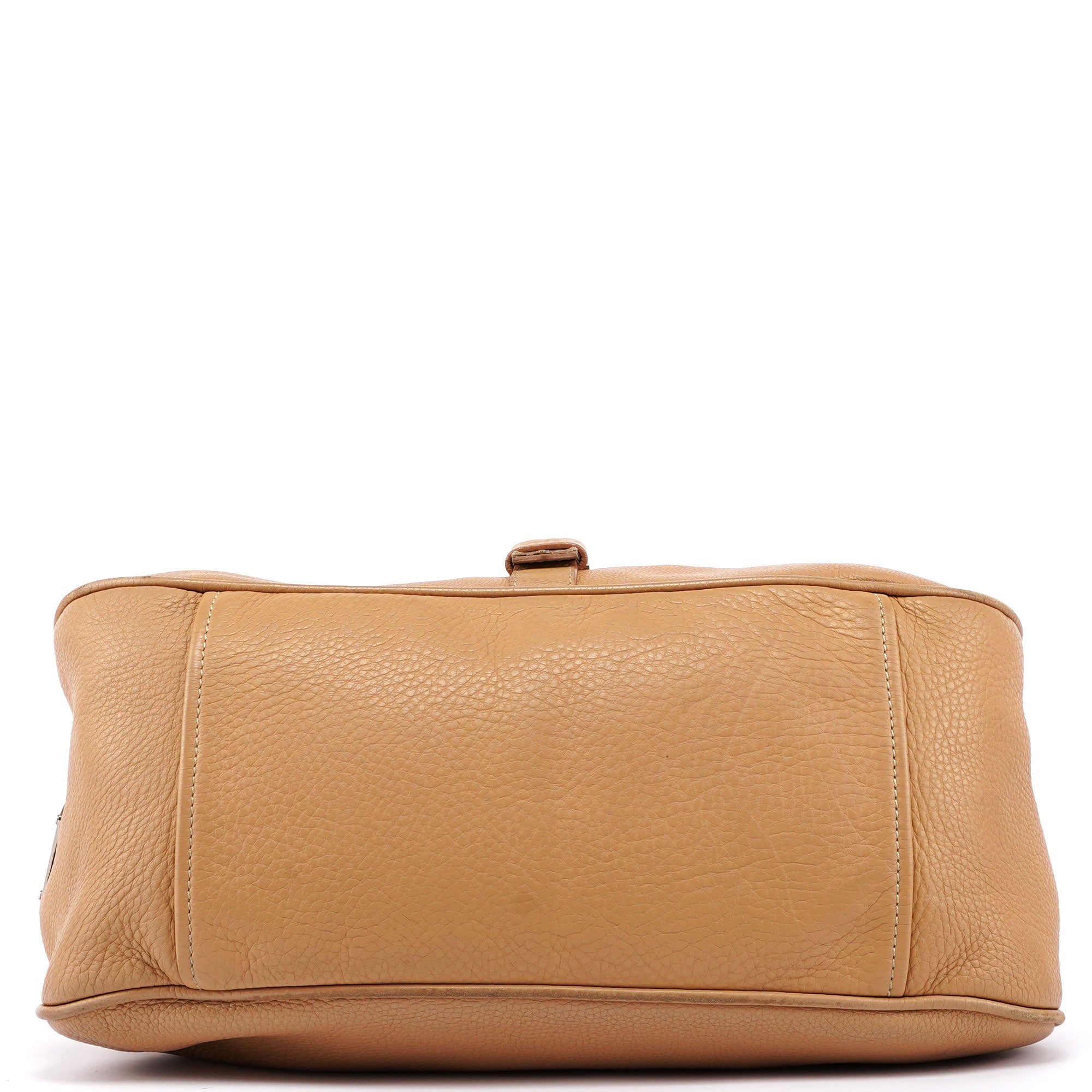 Prada Sac hobo à boucle en cuir beige