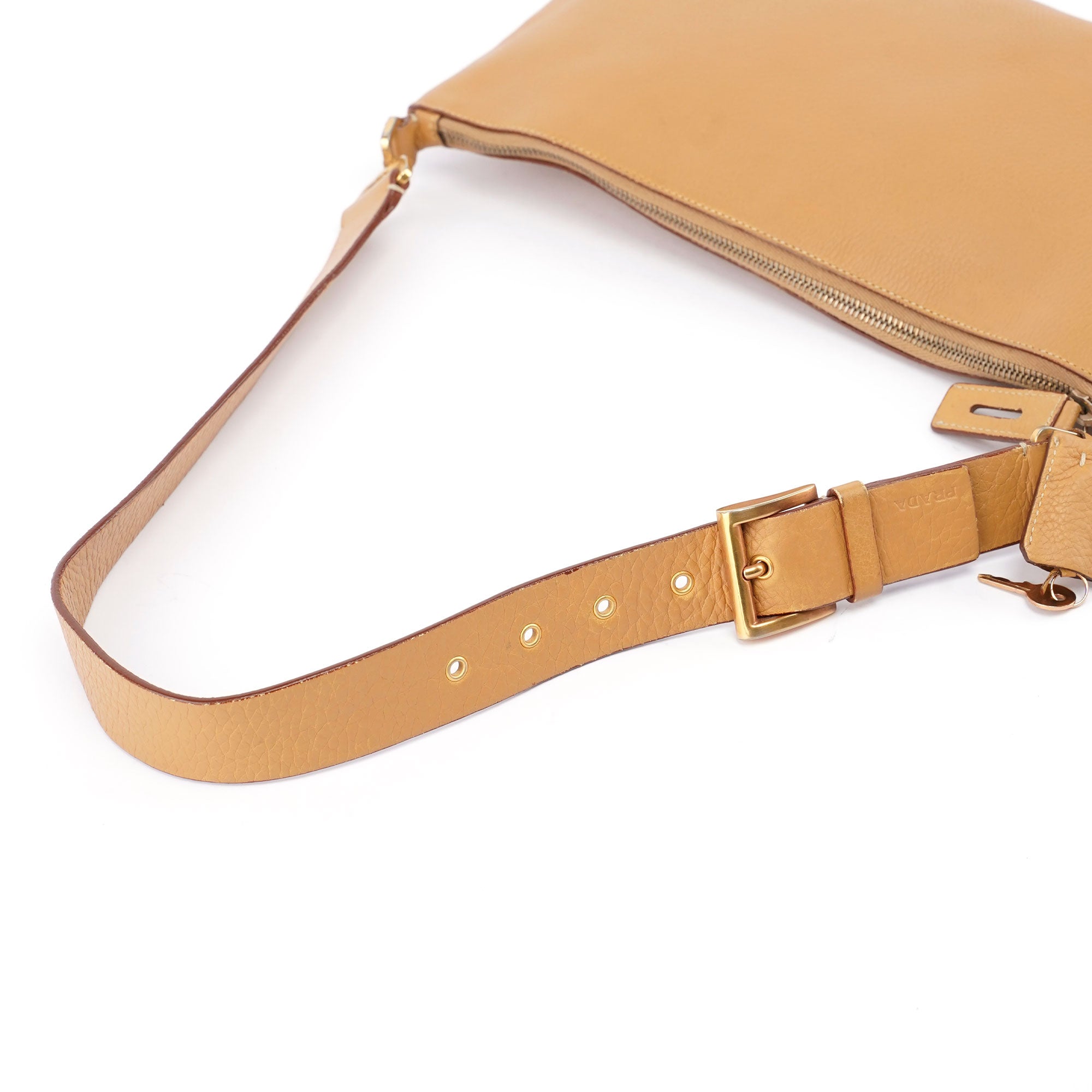 Prada Beige Leather Shoulder Bag