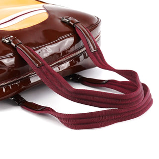 Prada Beige Orange Spazzolato Bowling Sport Bag