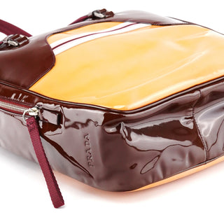 Prada Beige Orange Spazzolato Bowling Sport Bag