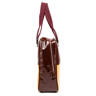 Prada Beige Orange Spazzolato Bowling Sport Bag