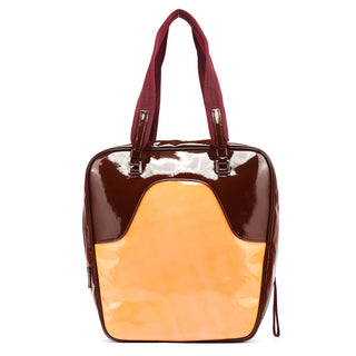 Prada Beige Orange Spazzolato Bowling Sport Bag