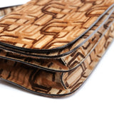 Prada Sac porté épaule en fourrure beige à motifs
