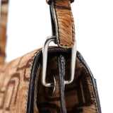 Prada Sac porté épaule en fourrure beige à motifs