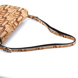 Prada Sac porté épaule en fourrure beige à motifs