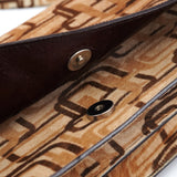 Prada Sac porté épaule en fourrure beige à motifs