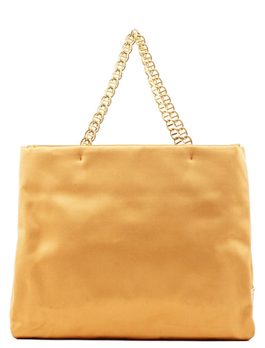 Prada Beige Raso Catena Satin Chain Tote