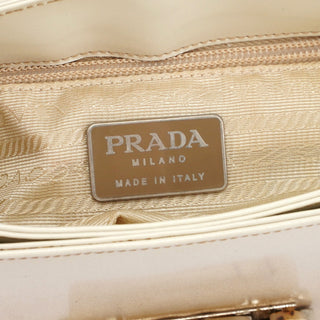 Prada Beige Spazzolato Buckle Handbag