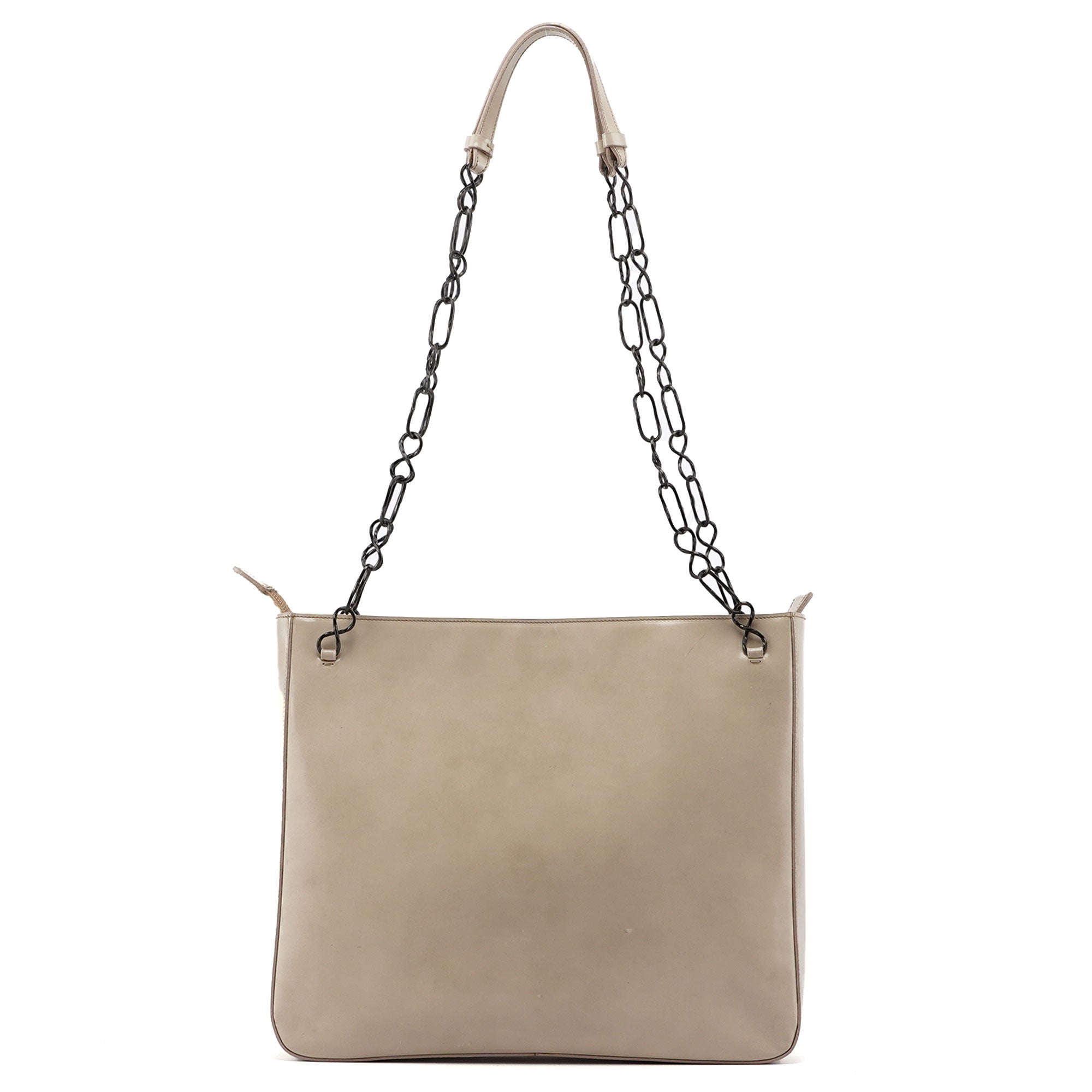 Prada Beige Spazzolato Chain Tote Bag