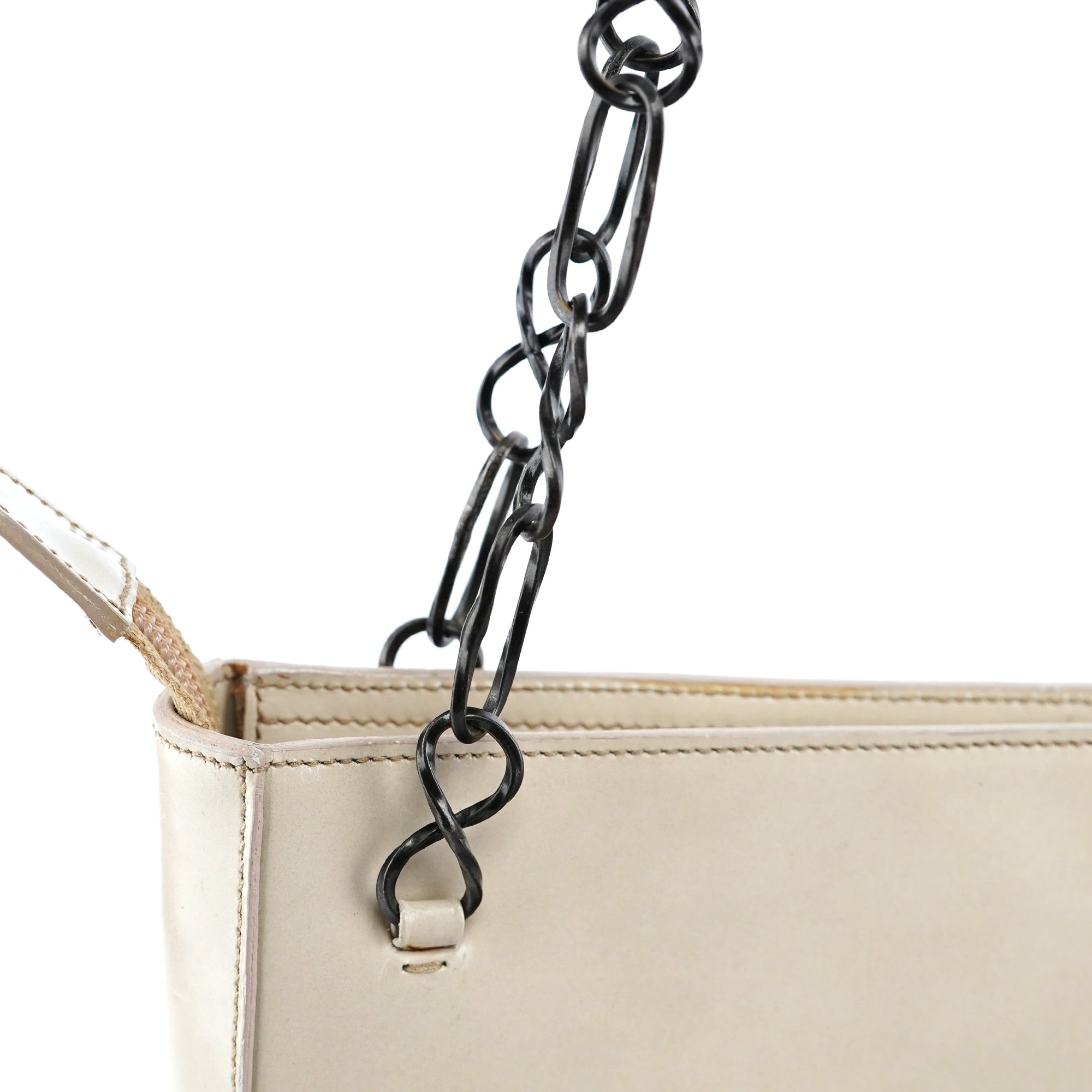 Prada Beige Spazzolato Chain Tote Bag