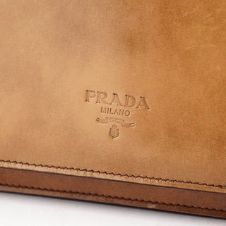 Prada Beige Spazzolato Flap Handbag